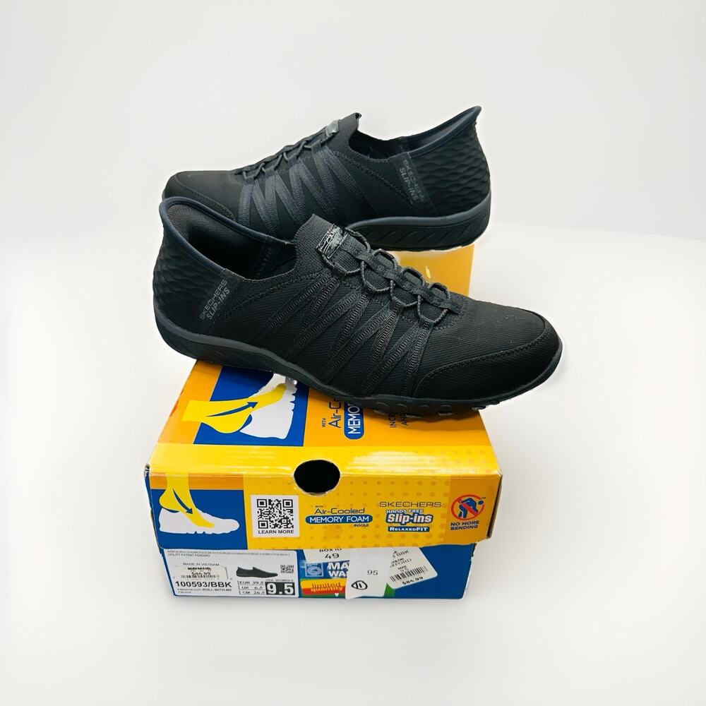 Skechers Slip-Ins Brilliance Night Shift Black Shoes NB 100743 | Womens Size 9.5